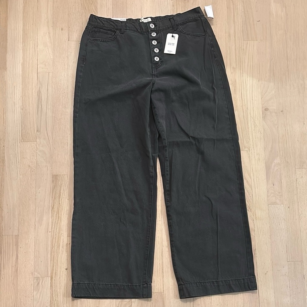 NWT Forever 21 Button-Fly High Rise Wide-Leg Jeans size 14